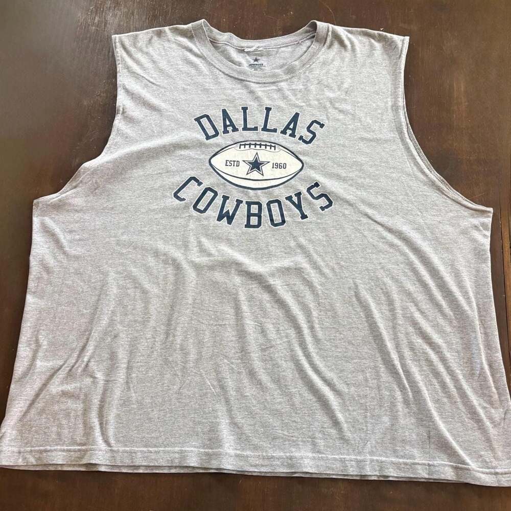 Vintage 90s Dallas Cowboys Sleeveless T-Shirt Gray 3XL